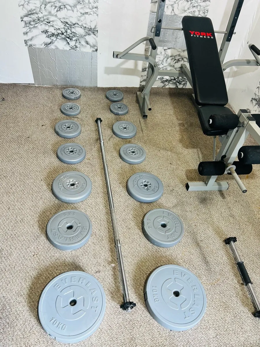 MULTI FUNCTION BENCH 55KG WEIGHTS BARS - Image 4