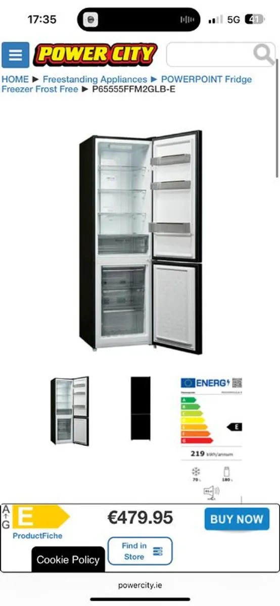 PowerPoint Frost Free 60/40 Fridge Freezer - Image 2