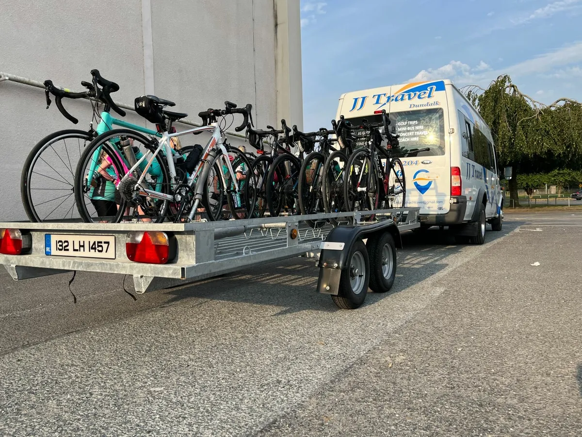 bicycle trailer twin axel carries 12 bicycles for - Image 2