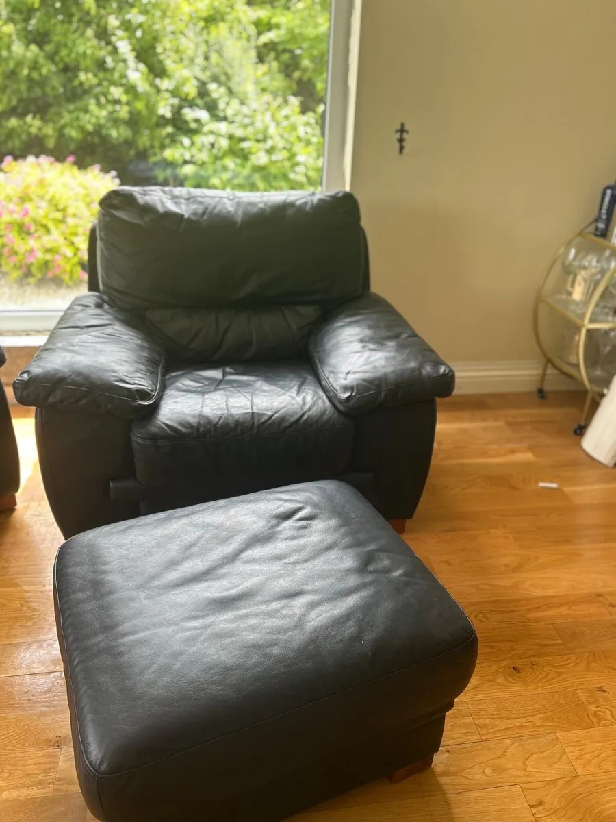 Three piece leather suite - Image 4