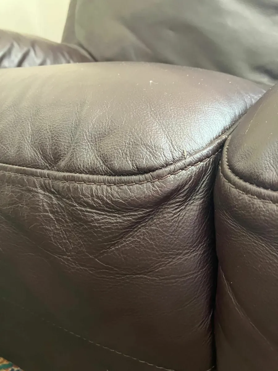 3 Seater Leather Couch + Recliner Armchair €400 - Image 4