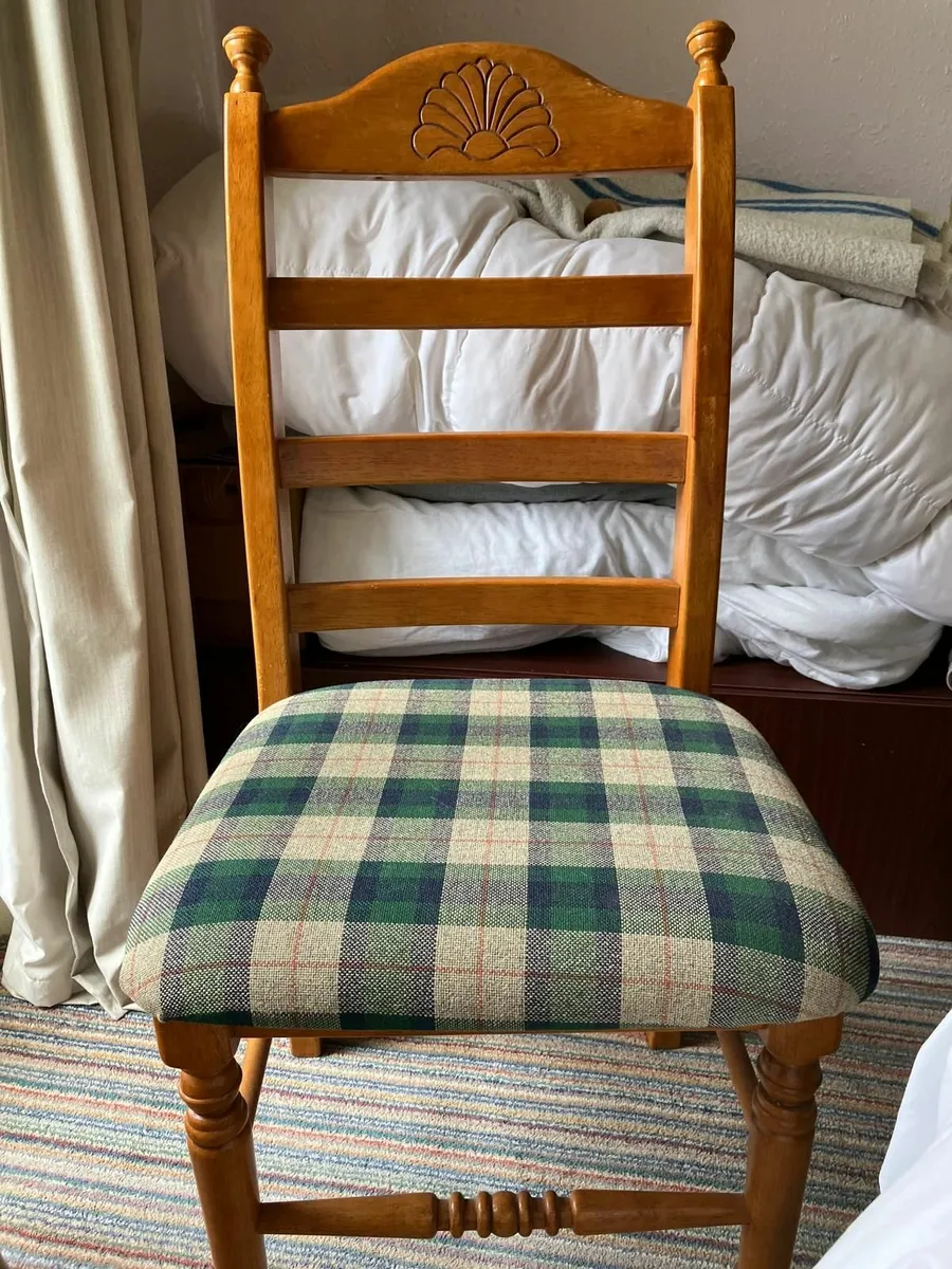 3 x Solid Wood Kitchen Chairs - Image 1