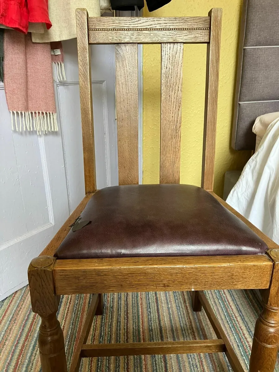3 x Solid Wood Kitchen Chairs - Image 3