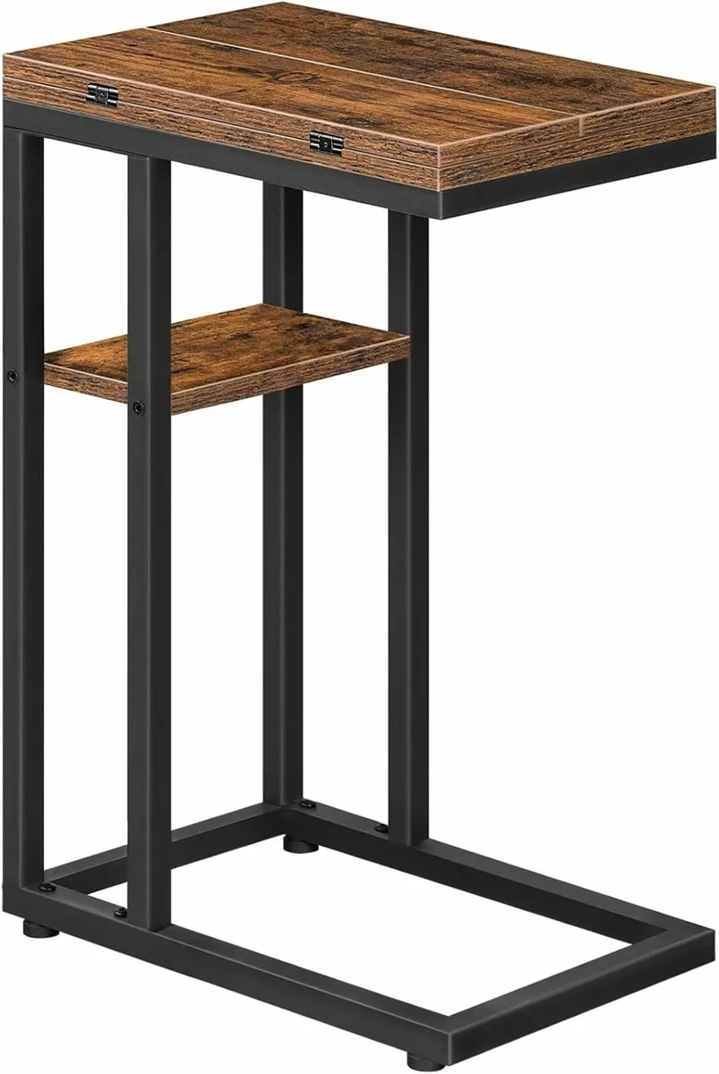 Brown Side Table, Foldable Sofa Coffee Tables - Image 4
