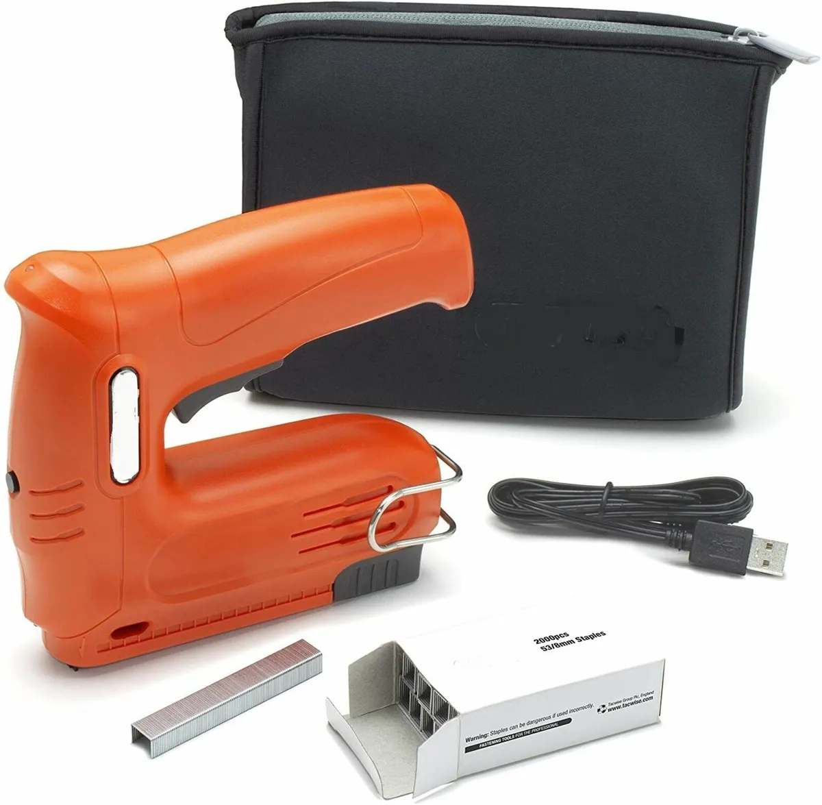 Cordless 4V Nail Gun with Storage Bag, 2000 Staple - Image 1