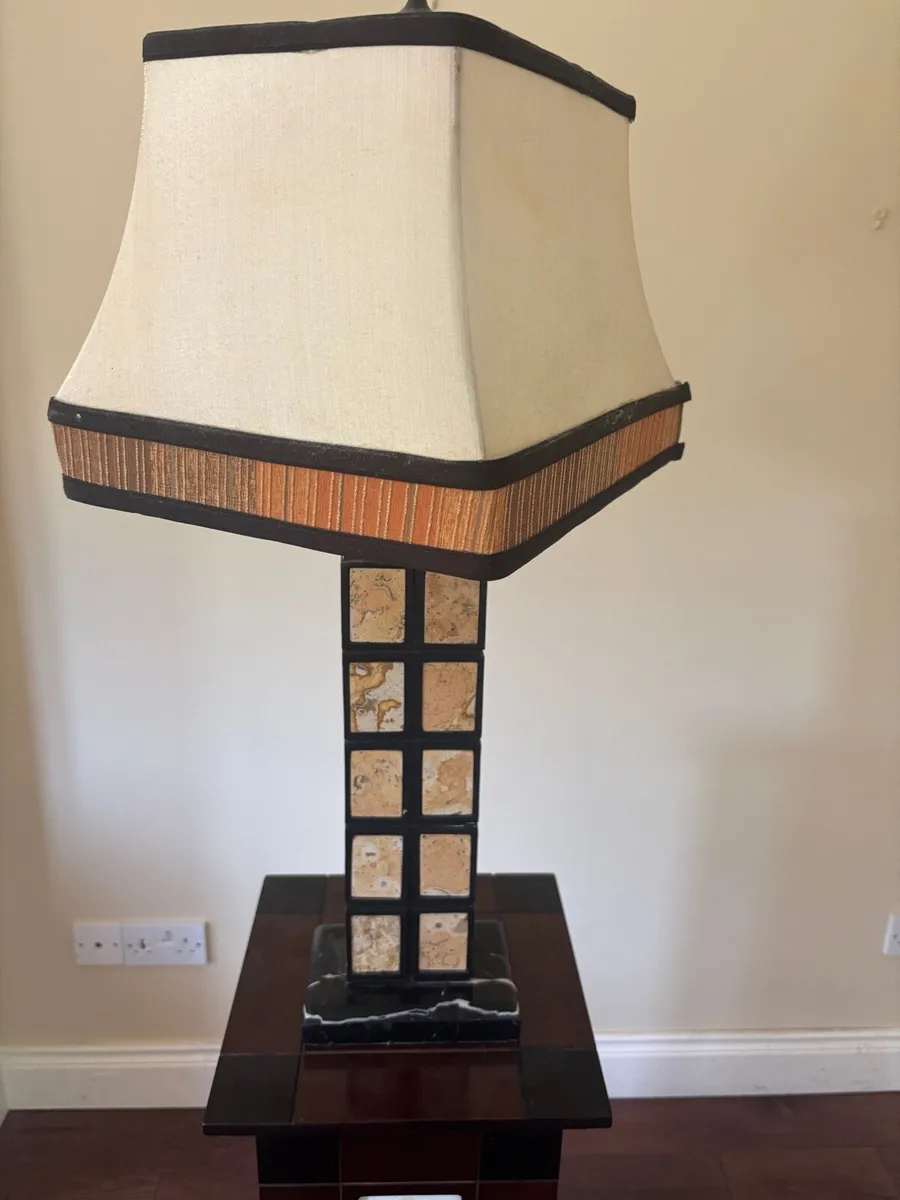 Marble lamp with cream shade