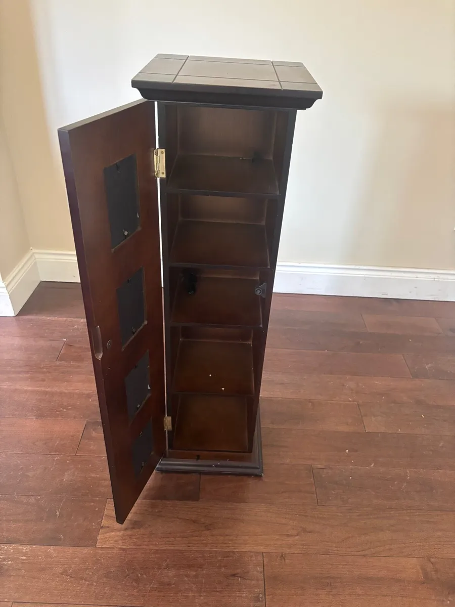 Tall mahogany table with storage and space for pho - Image 2