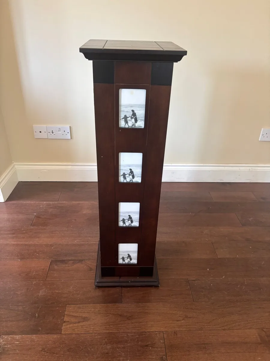 Tall mahogany table with storage and space for pho - Image 3