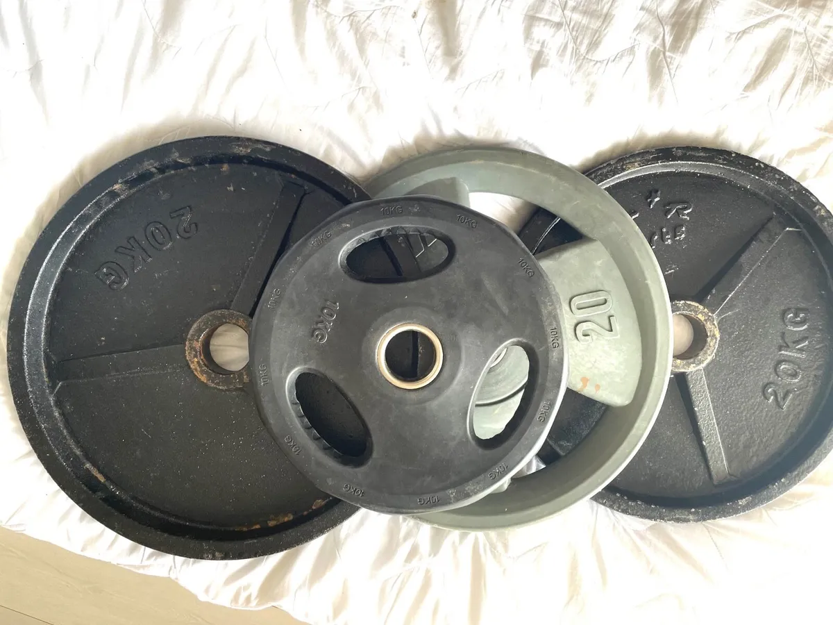 Gym Weight Plates – 3 x 20kg + 1 x 10kg  All:70kg - Image 1
