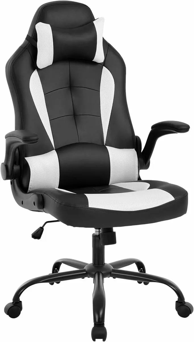Gaming Chair Ergonomic Office Chair Desk White - Image 1