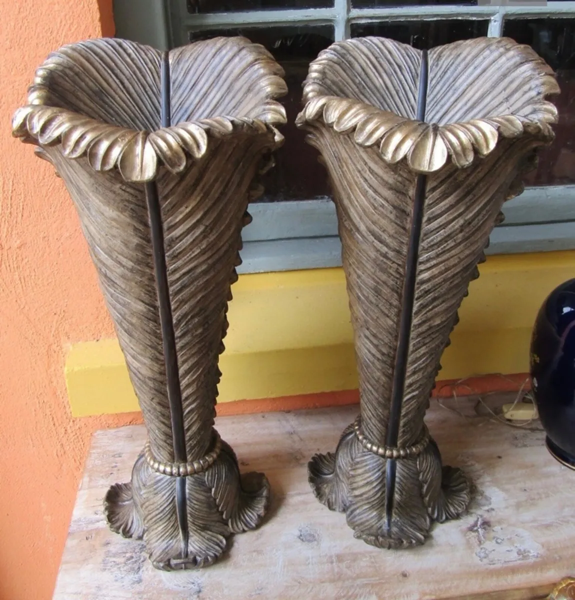 Feather Motif Urns - Image 1