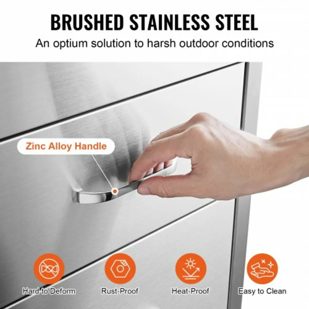 Stainless Steel 3 Chest Of Drawers W/handle 35*58c - Image 4