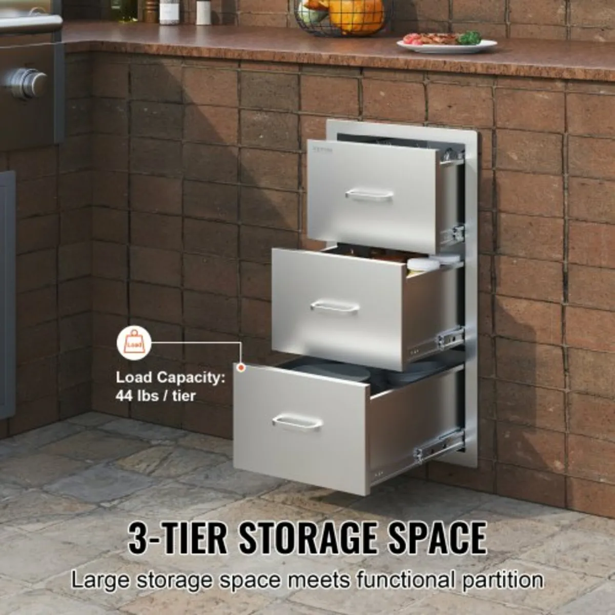 Stainless Steel 3 Bbq Access Drawer 40x77 Cm Islan - Image 4
