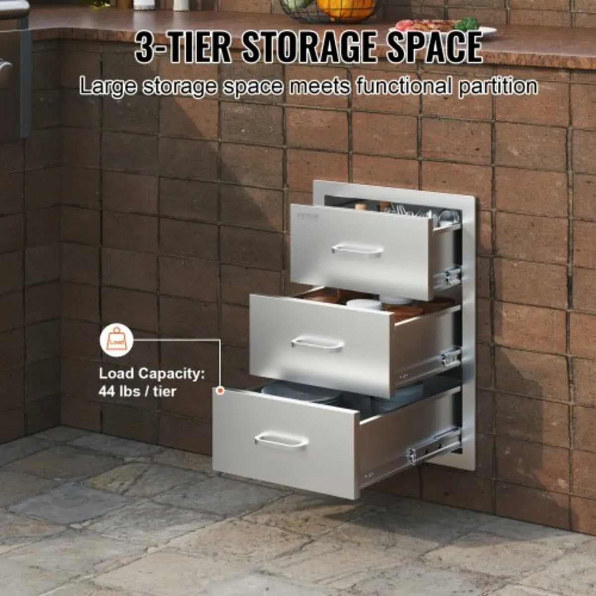 Outdoor Kitchen Drawers 16" W x 21.5" H x 18" D - Image 3