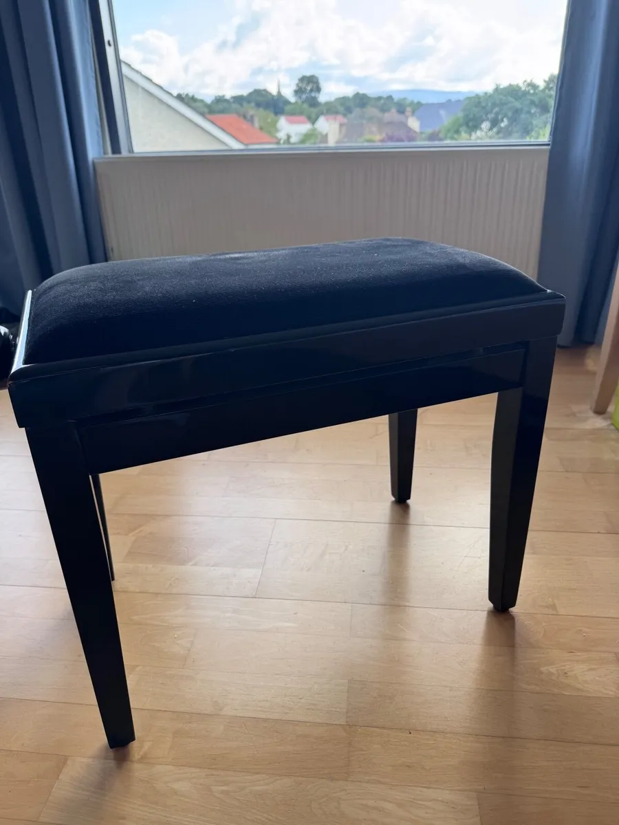 Black Piano Stool - Image 1