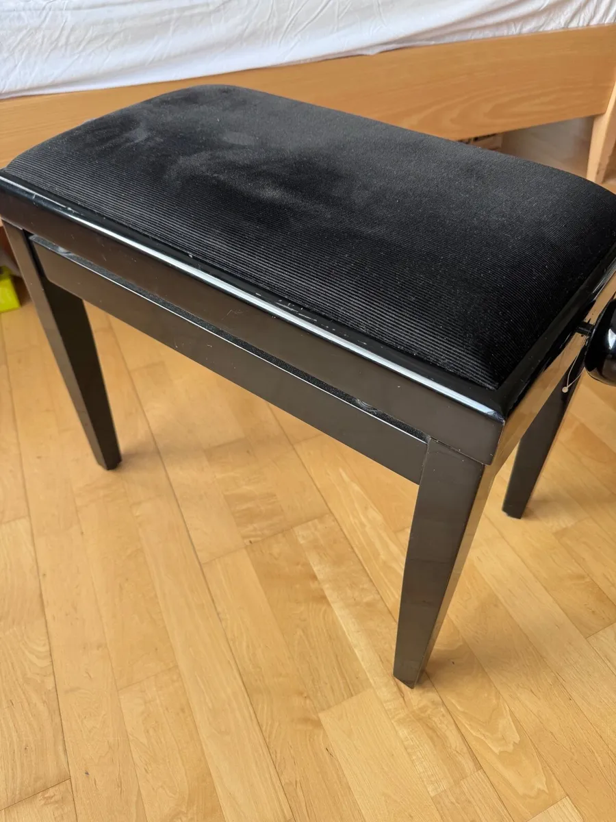 Black Piano Stool - Image 2