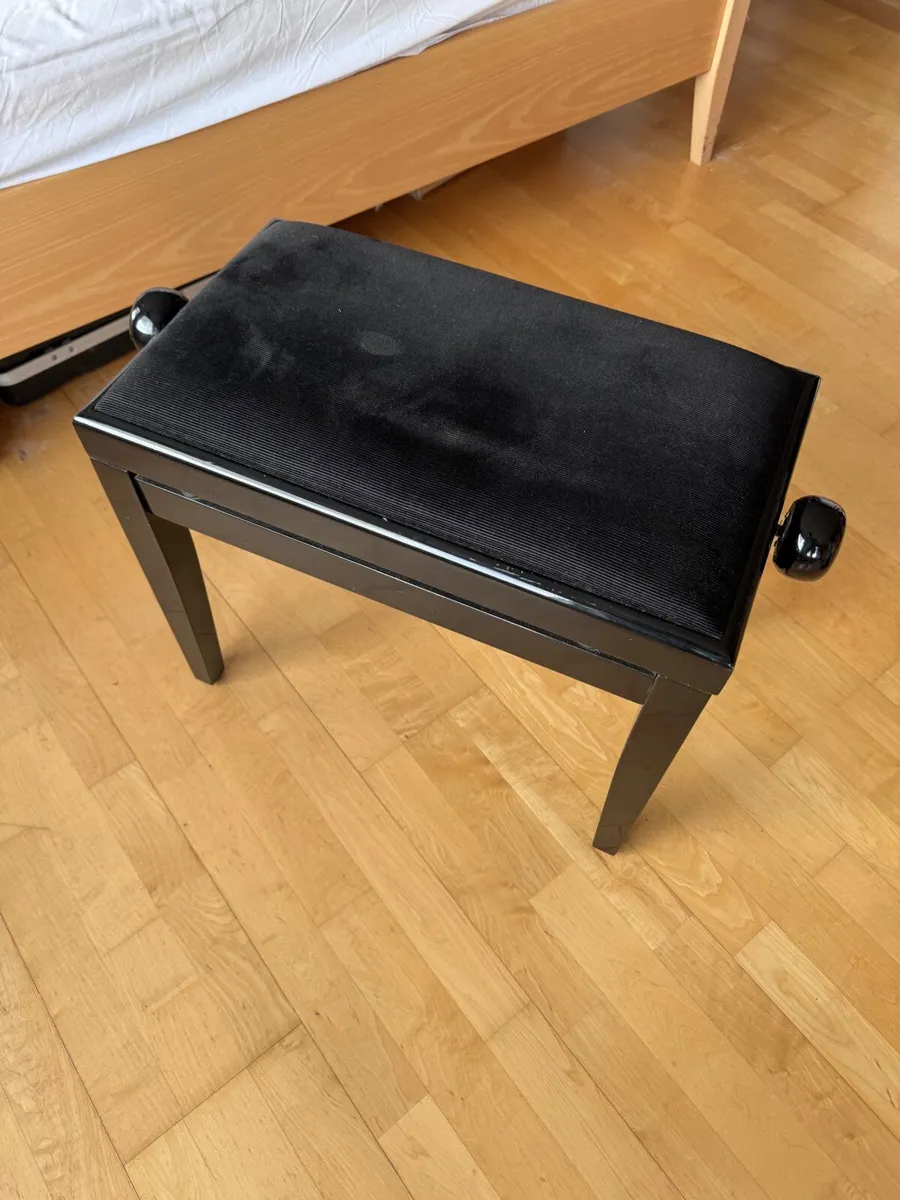 Black Piano Stool - Image 3