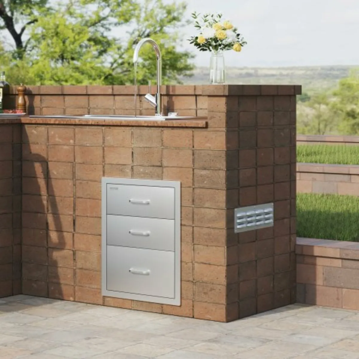 Outdoor Kitchen Drawer Bbq Drawer Storage 45x58cm - Image 2