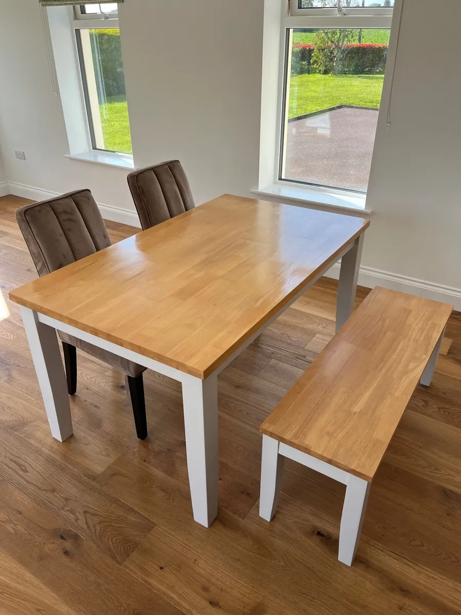 Kitchen Table with Chairs and Bench - Image 1