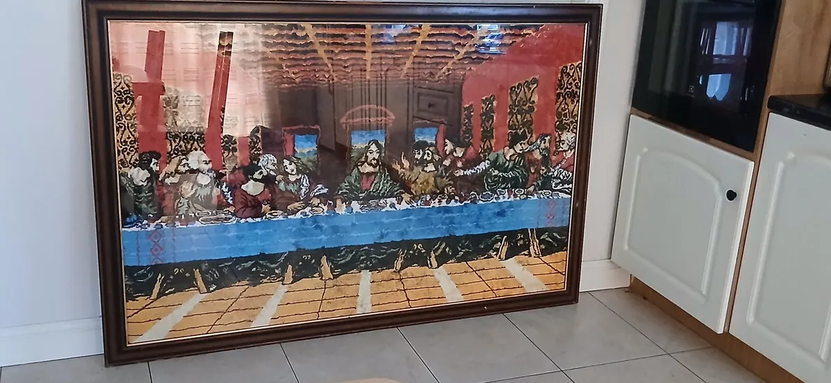 Glass framed tapestry 1600x1100 - Image 1