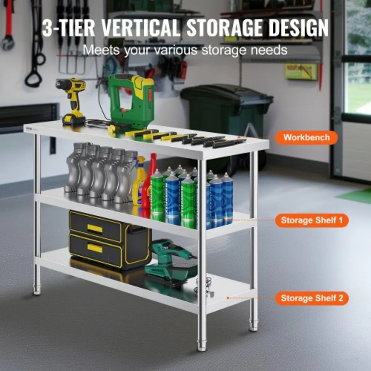Table Commercial Kitchen Work Table 18"x48" - Image 2