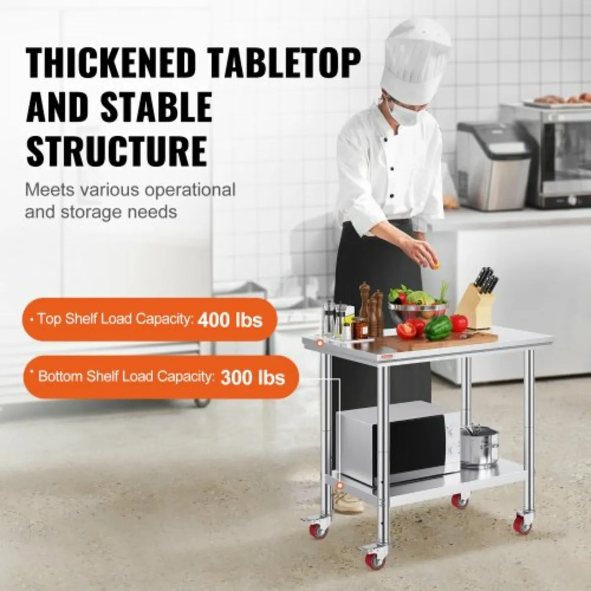 Stainless Steel Catering Work Table 36x24 Inch Com - Image 4