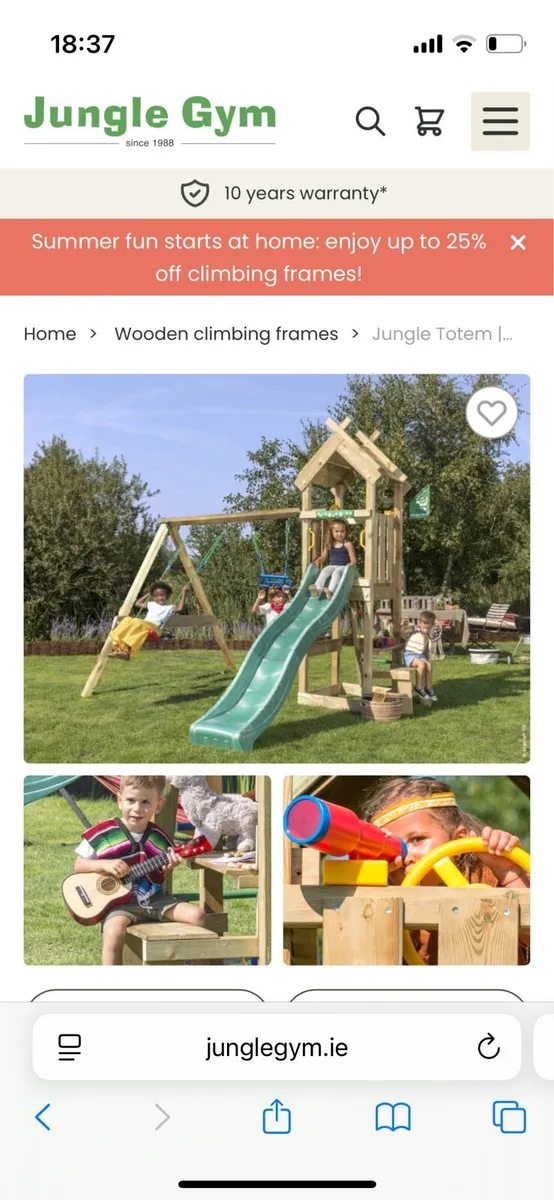 Jungle Gym outdoor swing and slide set - Image 1