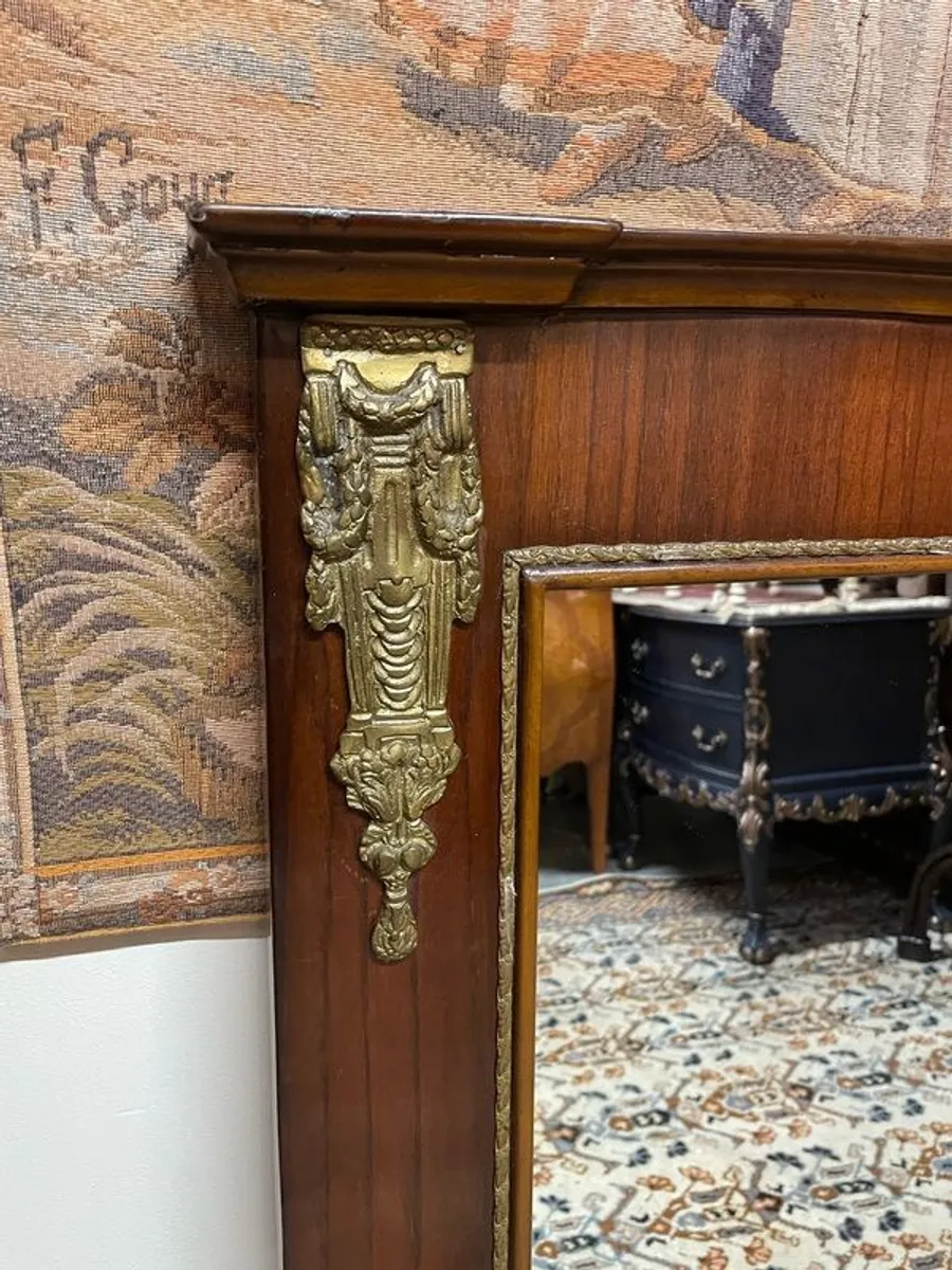 A Very Nice Mahogany and Brass Large Overmantle Mirror - Image 2