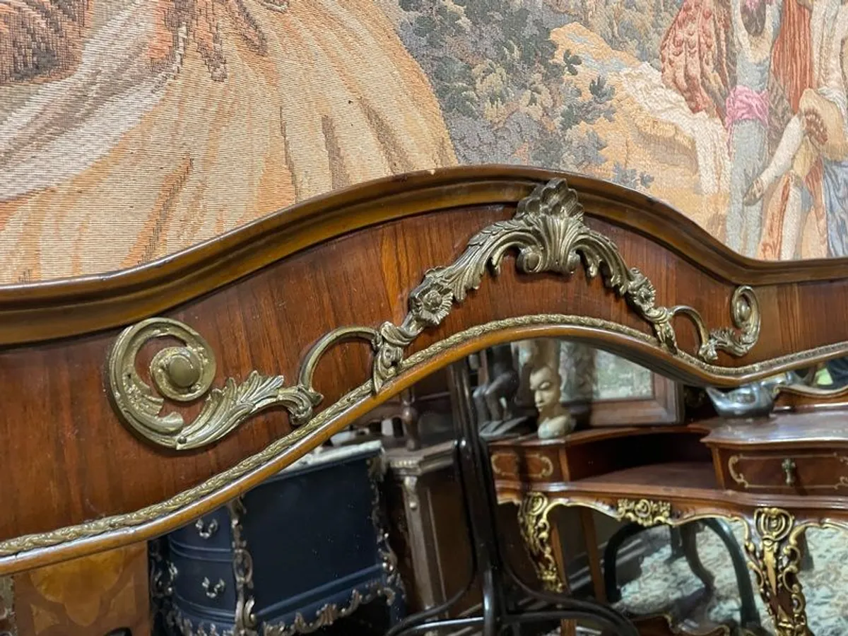 A Very Nice Mahogany and Brass Large Overmantle Mirror - Image 4