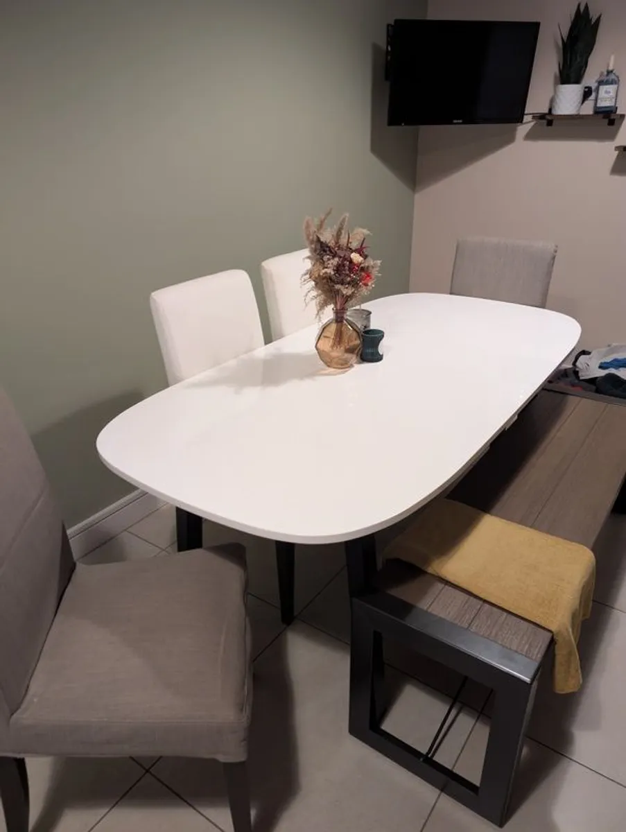 Kitchen Table, Chairs and Bench - Image 1