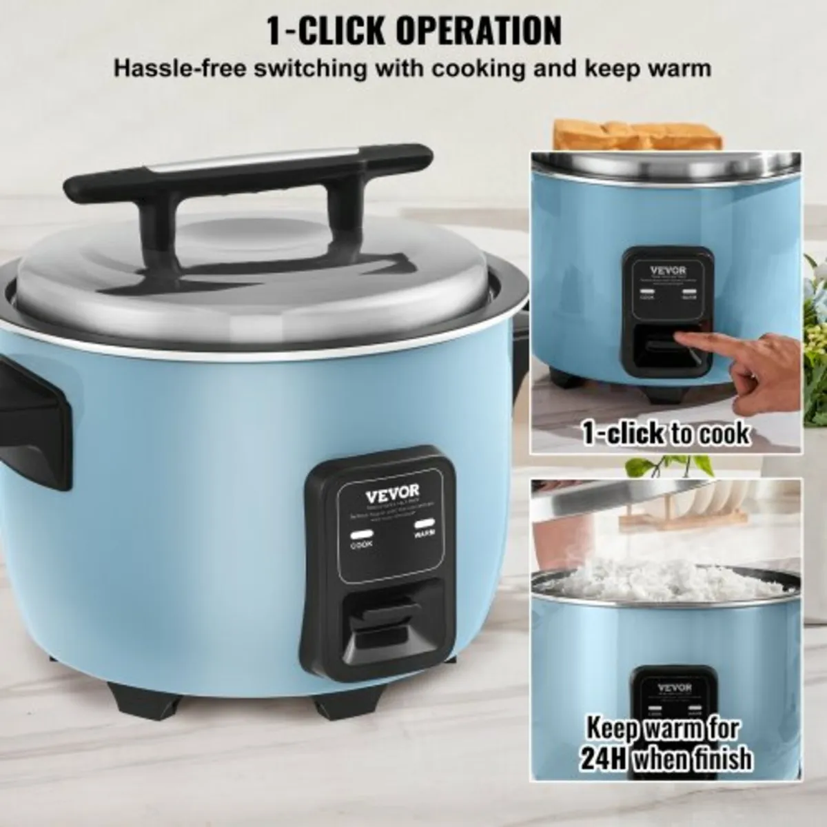 Commercial Rice Cooker 60-Cup Non-Stick Pot 13L 24 - Image 4
