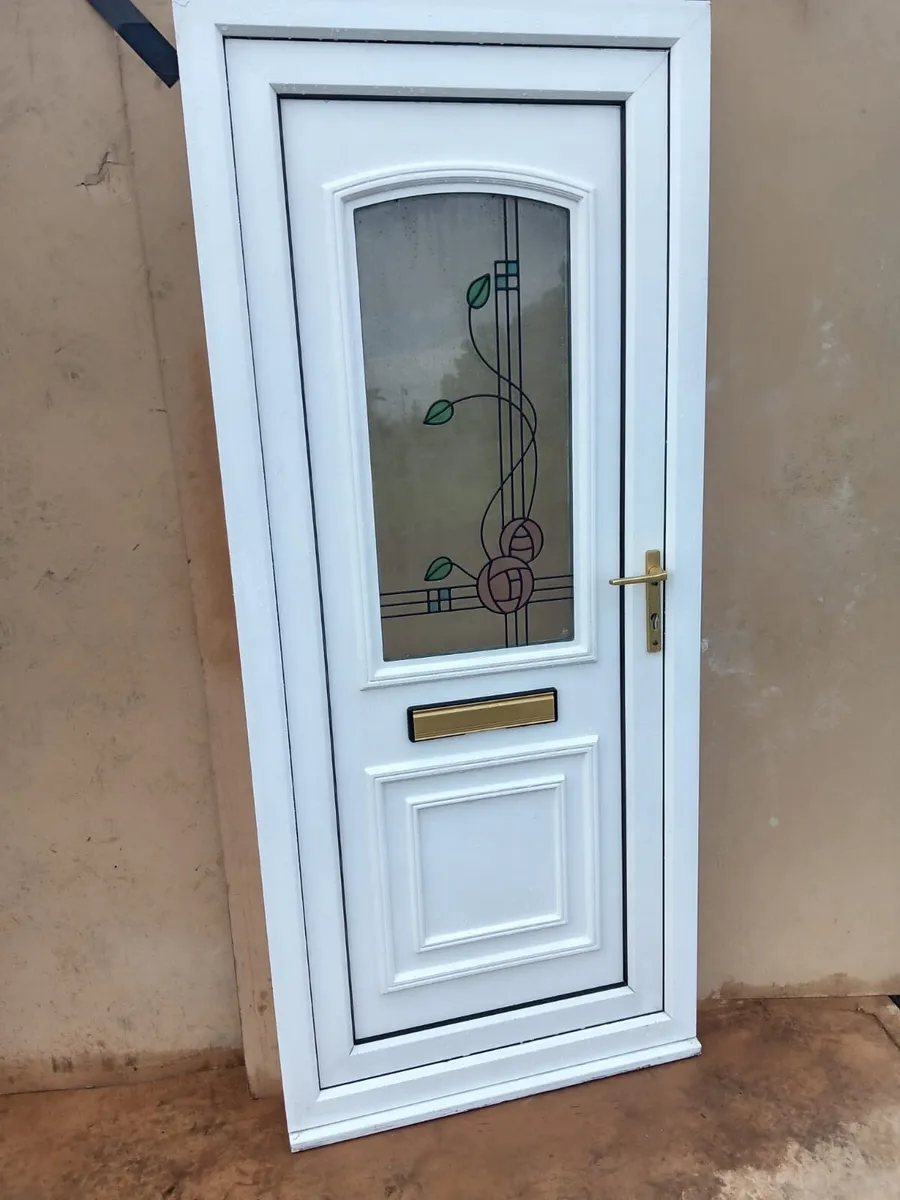 Top Quality PVC Single Door With Design Glass - Image 1