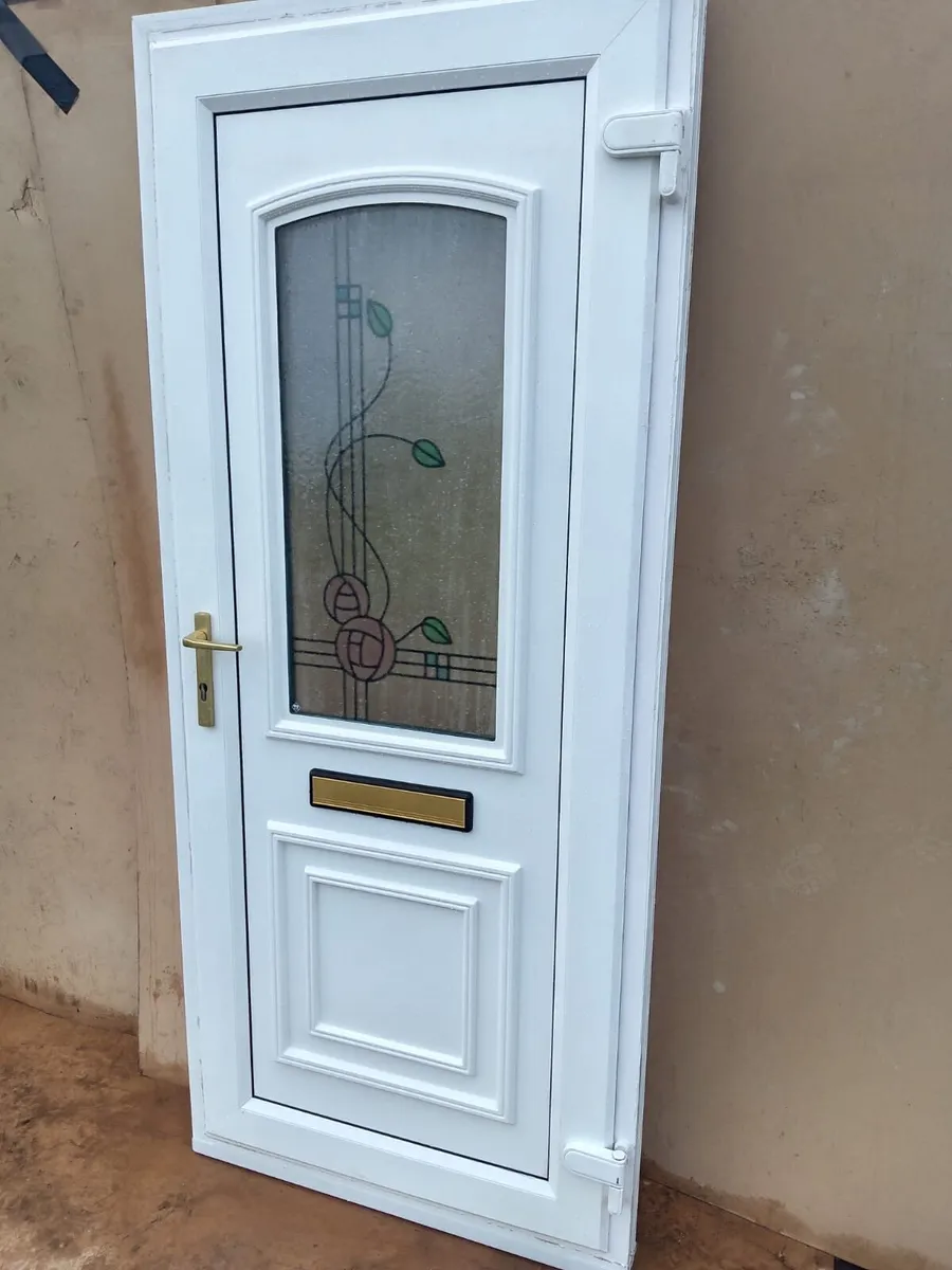 Top Quality PVC Single Door With Design Glass - Image 2