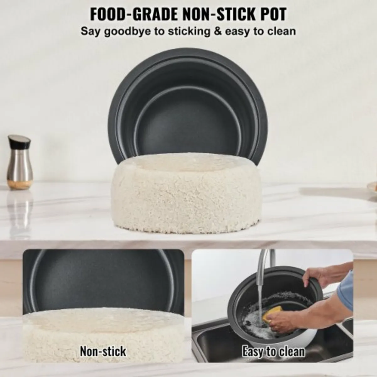 Commercial Rice Cooker 50-Cup Non-Stick Pot 10L 24 - Image 2