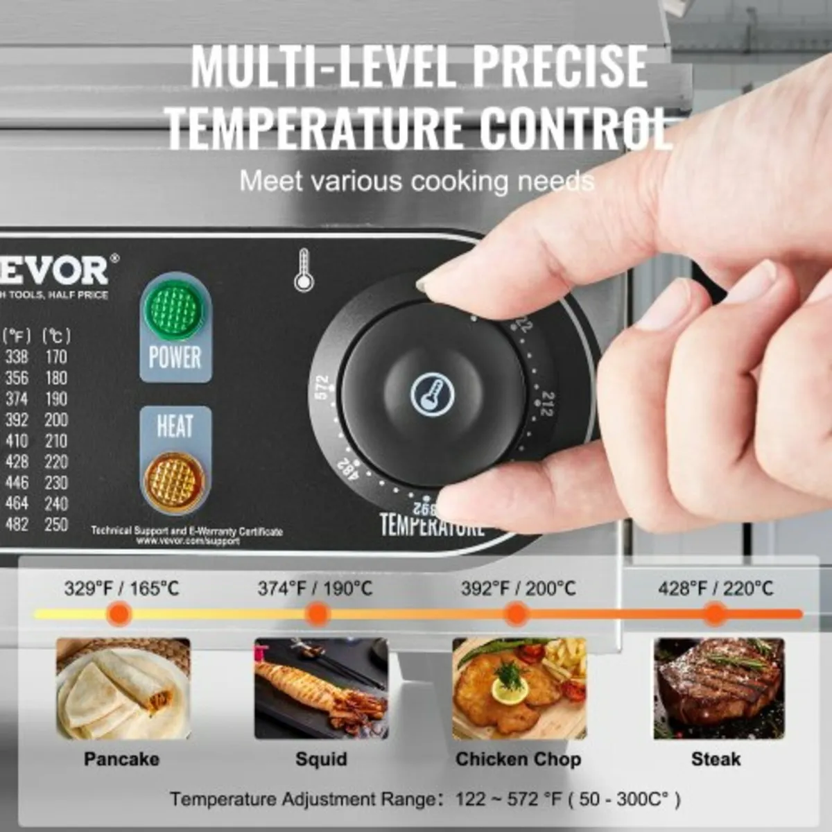 Electric Griddle 4400W Countertop Half-Flat Top Gr - Image 3