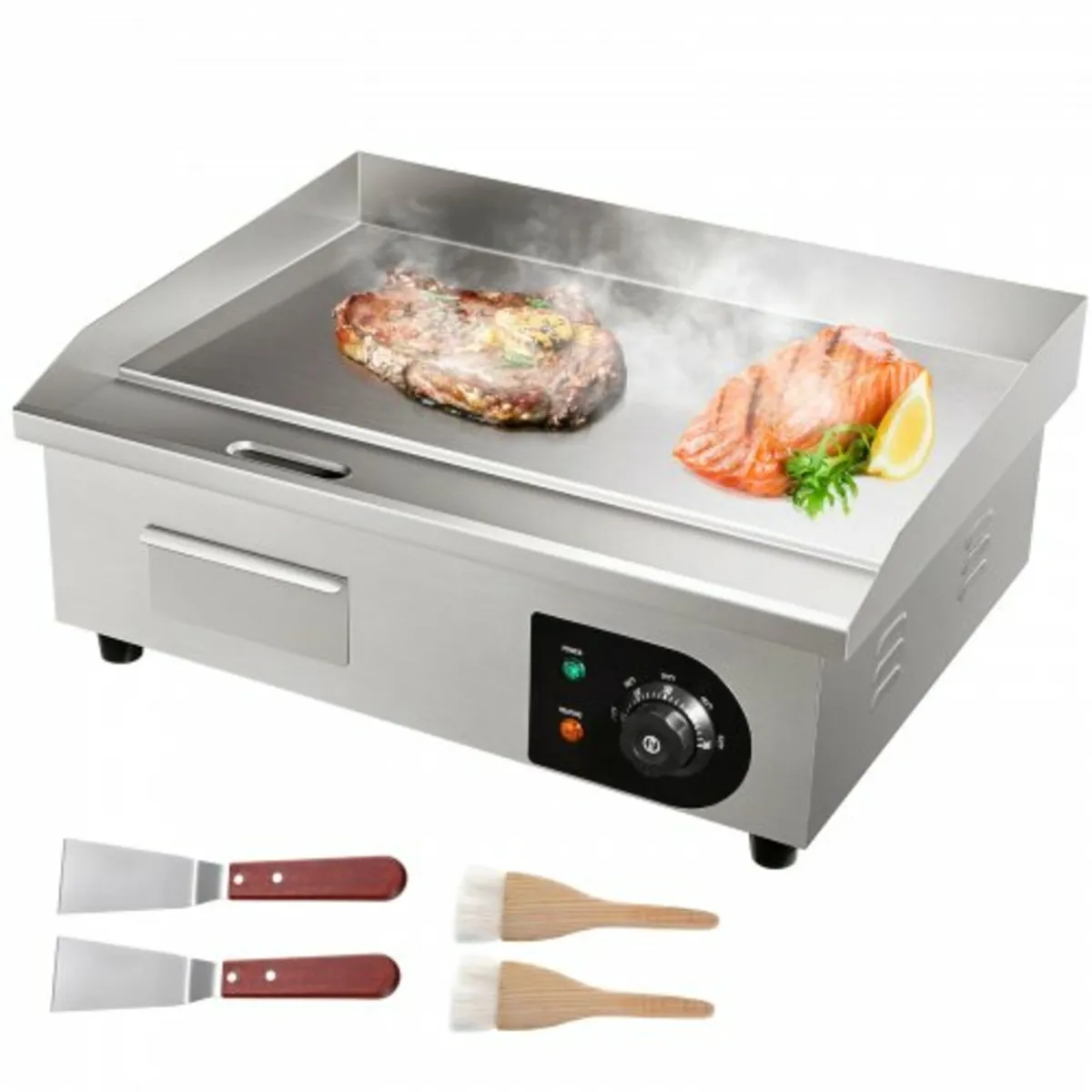 3000W 21" Commercial Electric Countertop Griddle F - Image 1