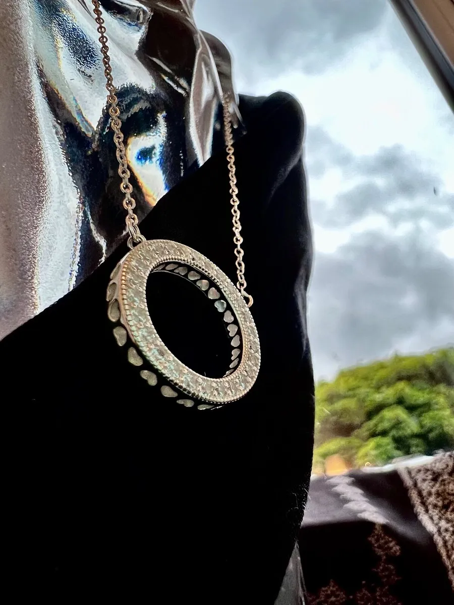 New Circle Pendant Necklace with Micro Zircons - Image 2
