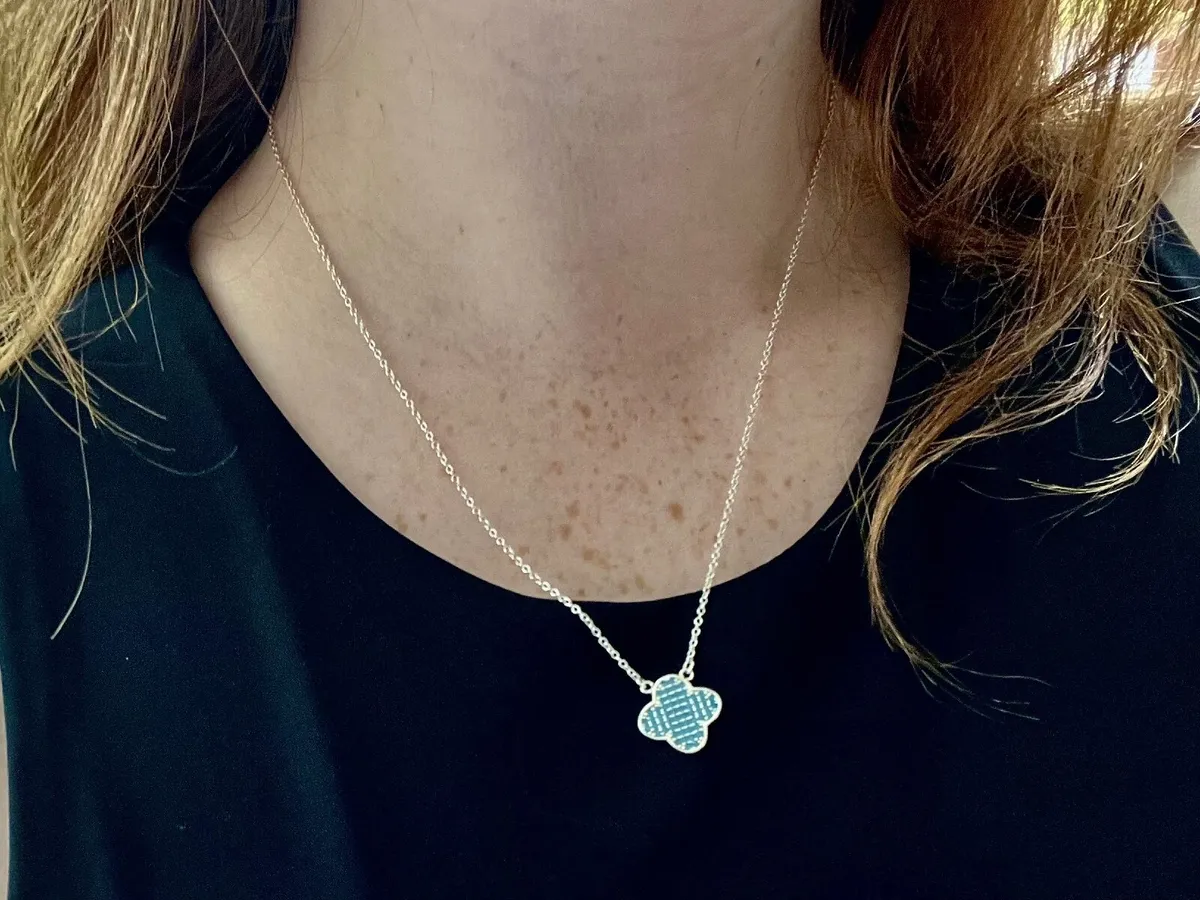 New Lucky Clover Necklace in Light Blue 🍀 - Image 1