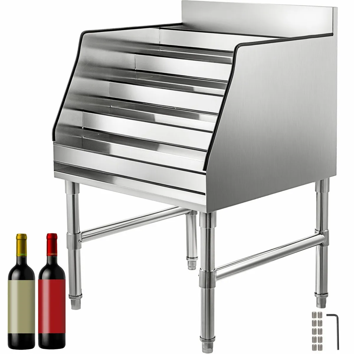 Wine Rack 24 Inch  Stainless 5 Tier Display - Image 1