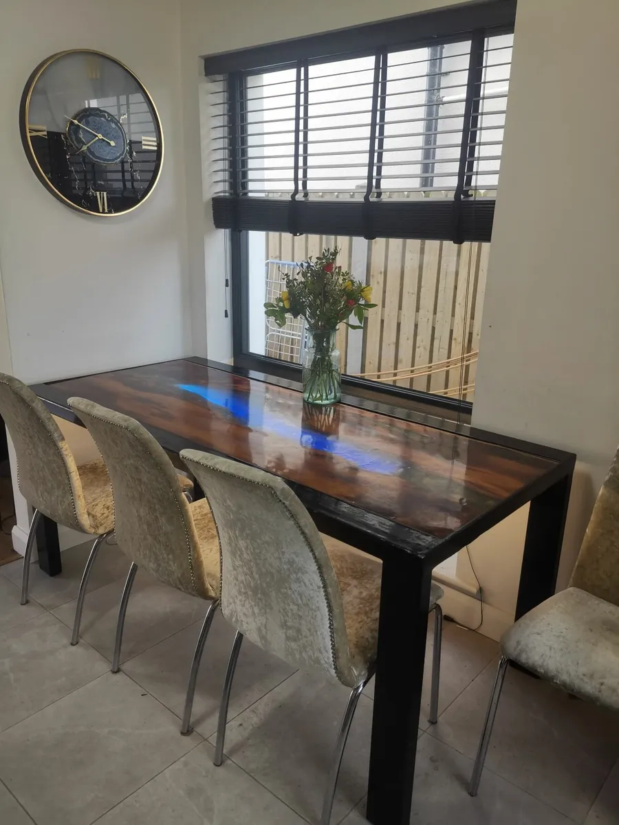 Custom made yew table with lighting. - Image 2