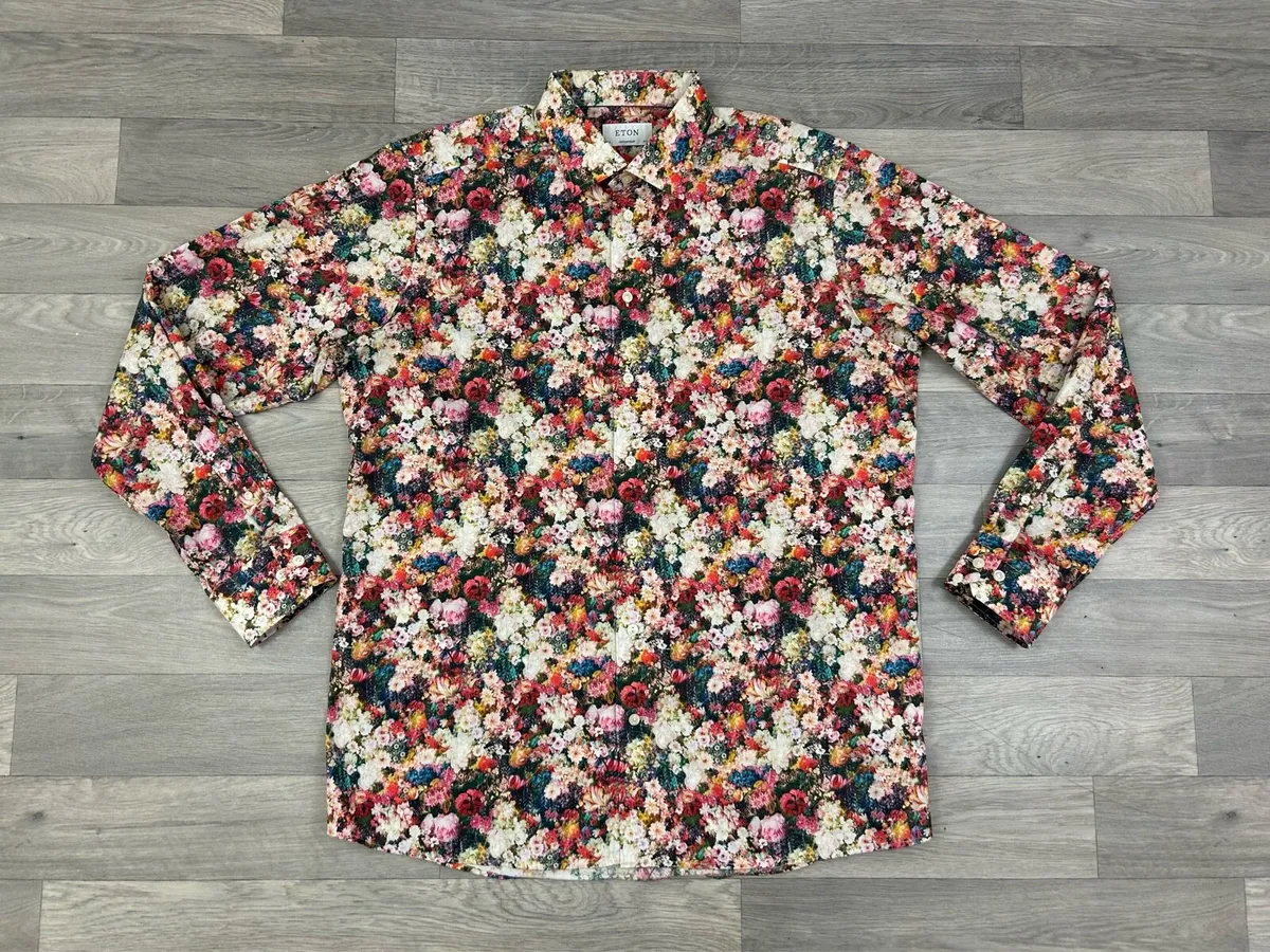 Eton Floral Patterned Shirt Mens XXL - Image 1