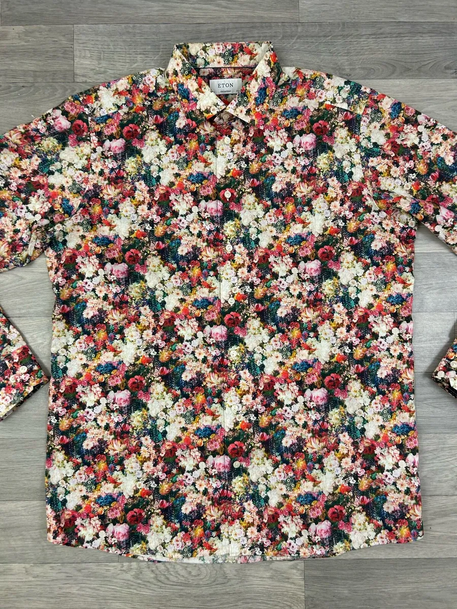 Eton Floral Patterned Shirt Mens XXL - Image 2