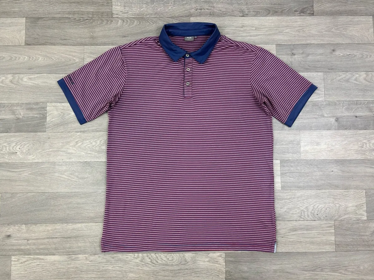 Ping Striped Golf Polo Shirt Mens Large - Image 1