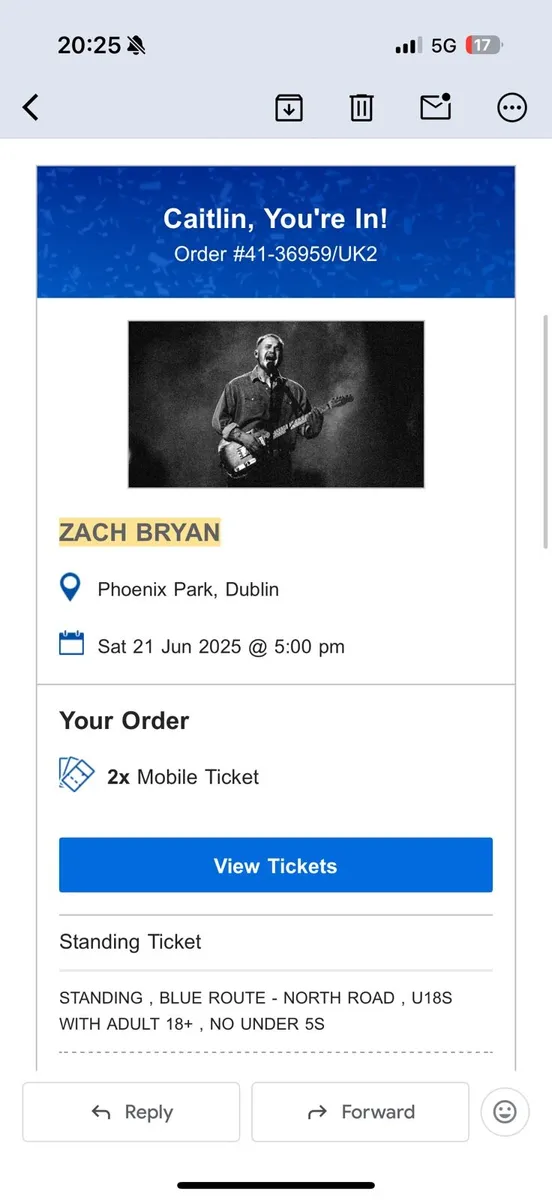 Zach Bryan Sat Tickets x2 Ticketmaster Transfer
