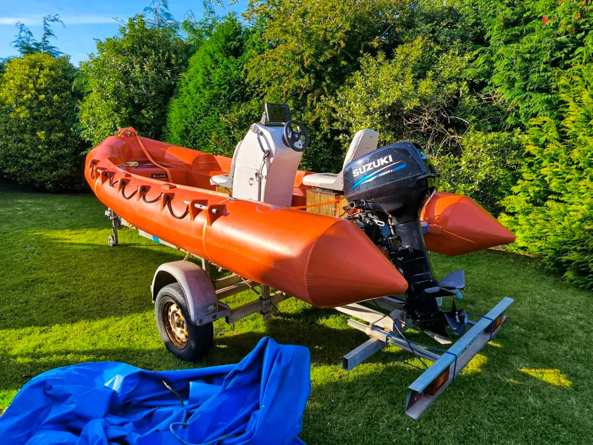 4.5m RIB + 30hp 2 stroke + Trailer - Image 1
