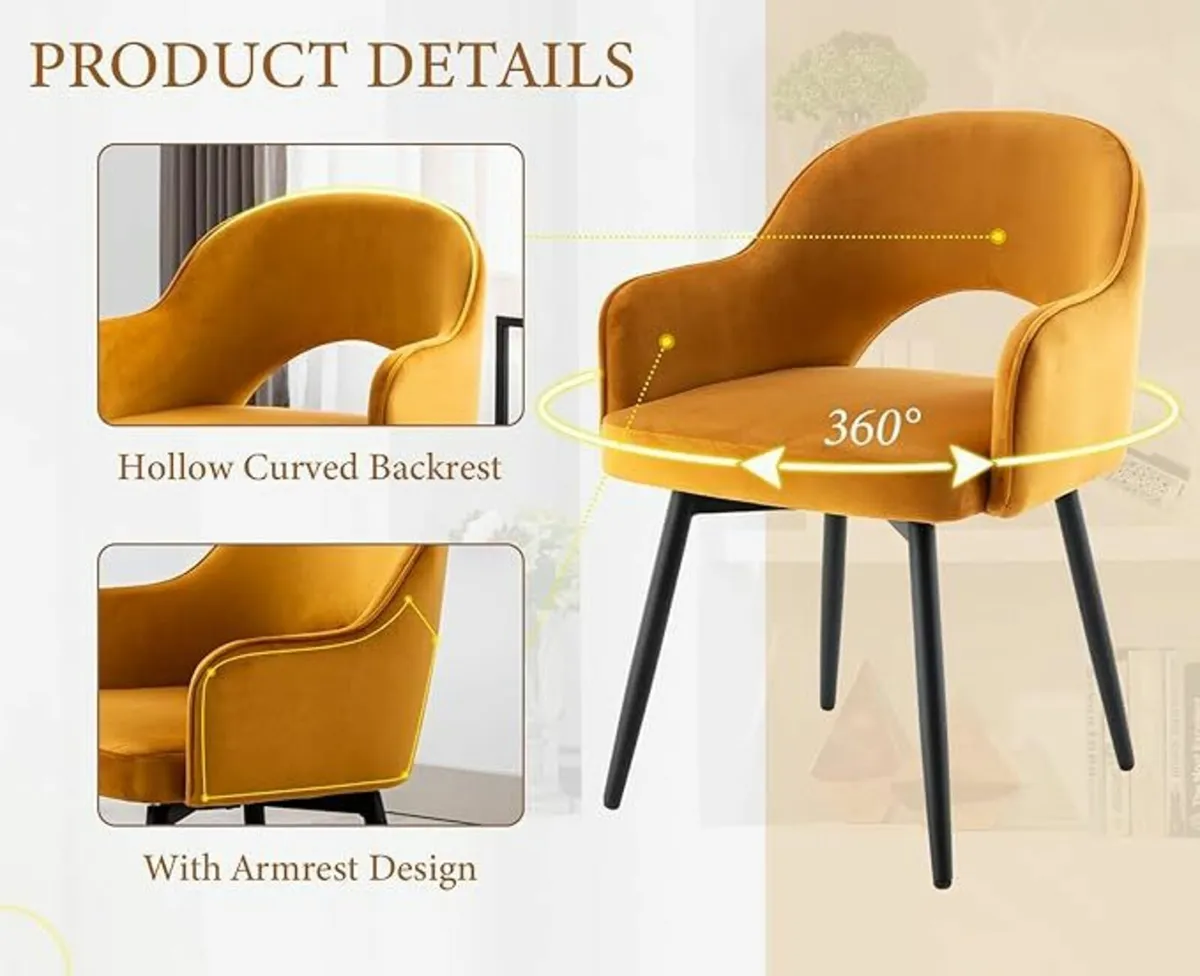 Set of 2 Dining Room Chairs – Velvet or PU Leather - Image 4