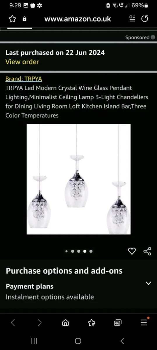 Wine Glass Ceiling Light - Image 2