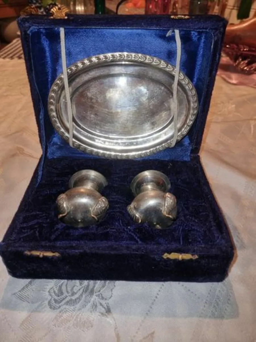 Vintage Silver Plated Salt Shaker Set - Image 1