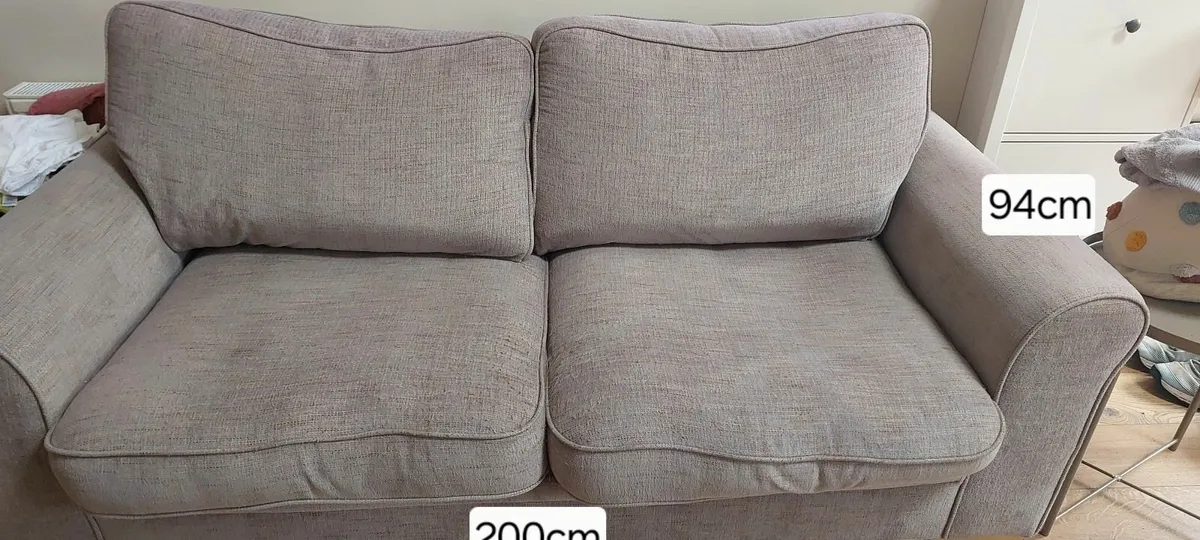 2 x large grey couches - Image 2
