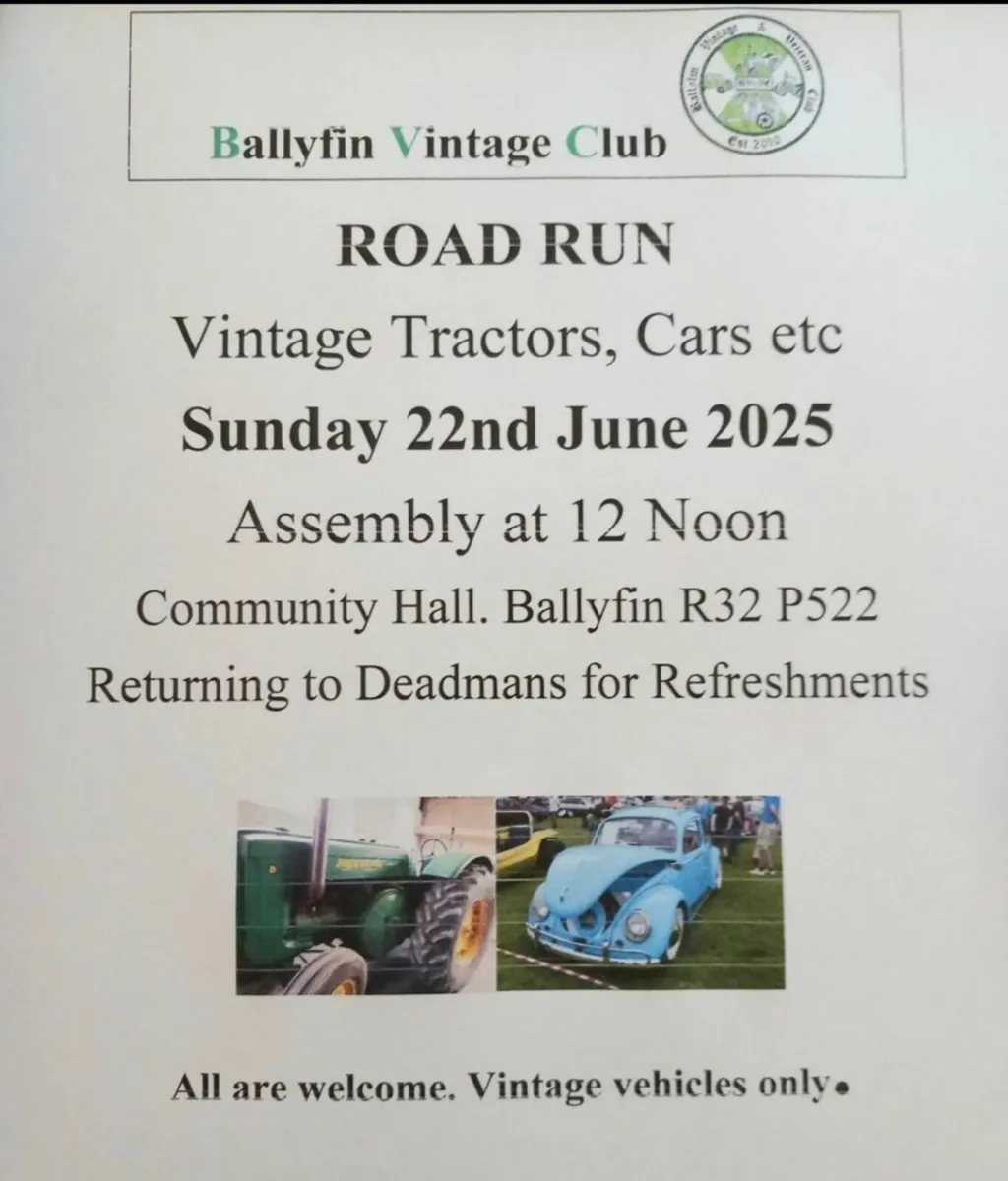 Ballyfin Vintage Road Run 22nd june - Image 1